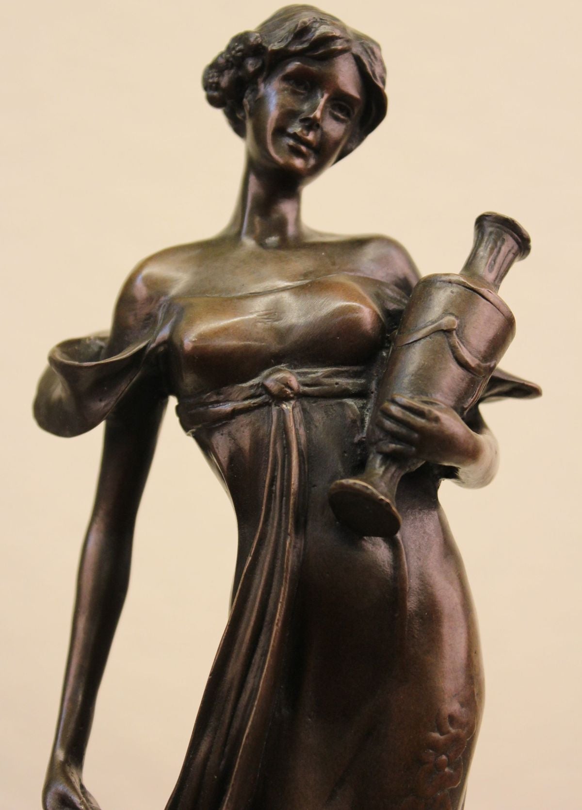 Sculpture Elegant Signed Art Nouveau Female Bronze Statue Patoue Sculpture Deal