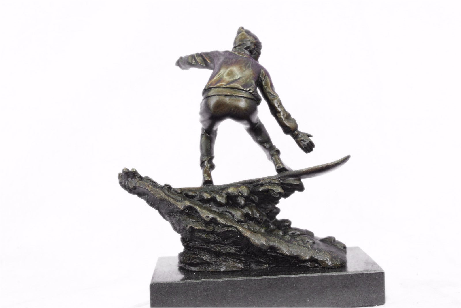 Downhill Snow Skier Bronze Sculpture Mid Century Statue Hot Cast Deco Original T