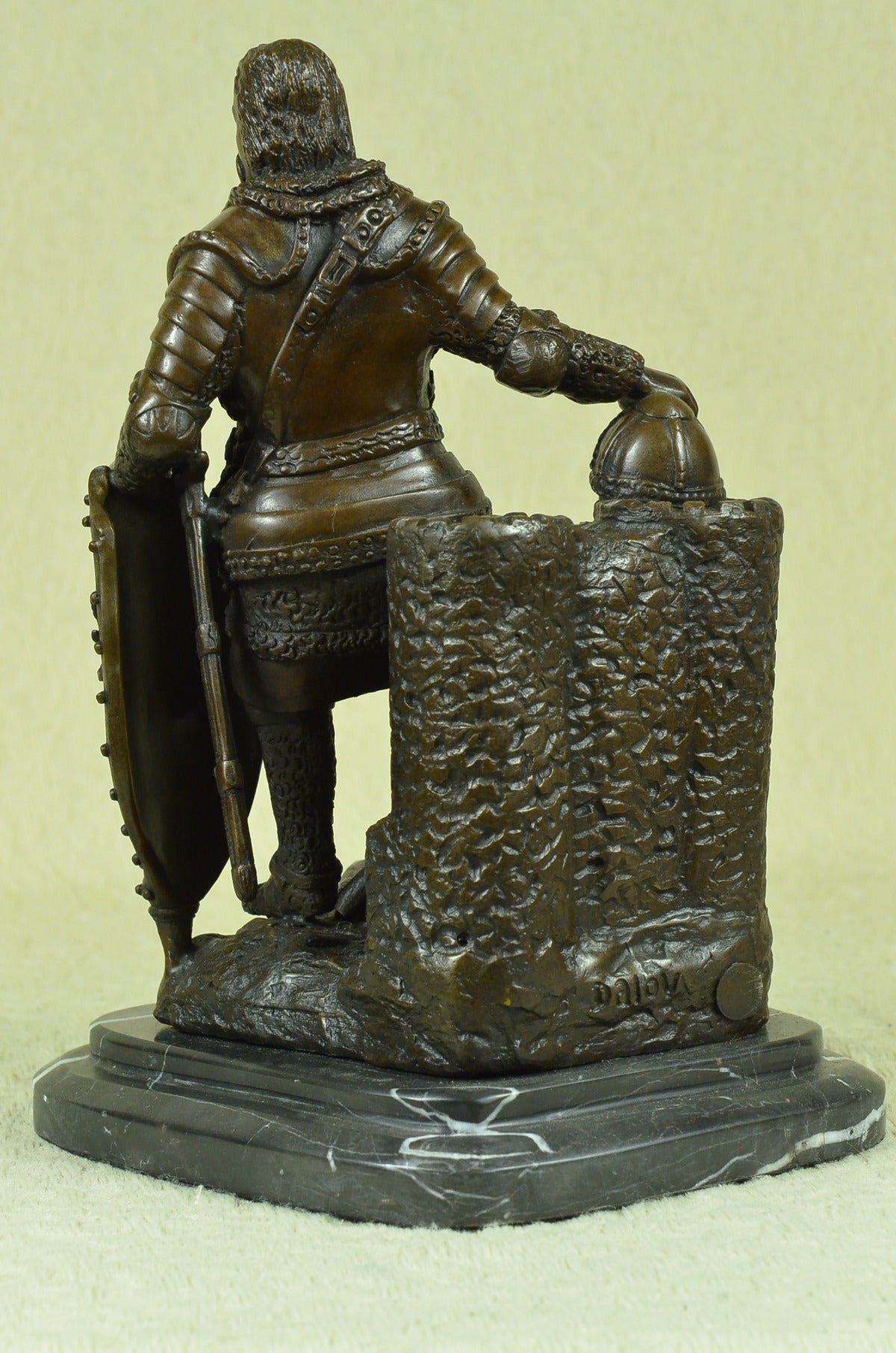 Handcrafted bronze sculpture SALE Warrior Viking Armor Heavy Dalov Signed