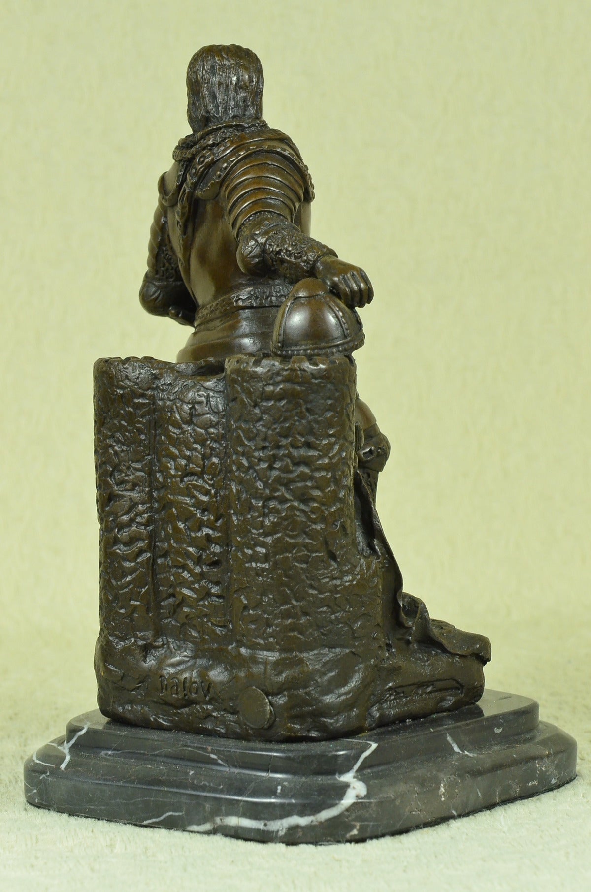 Handcrafted bronze sculpture SALE Warrior Viking Armor Heavy Dalov Signed