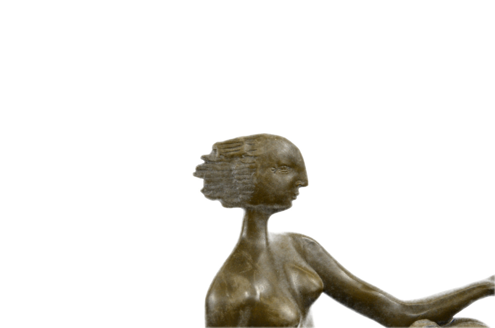 Handcrafted bronze sculpture SALE Base Marble Female Figurative Abstract Signed