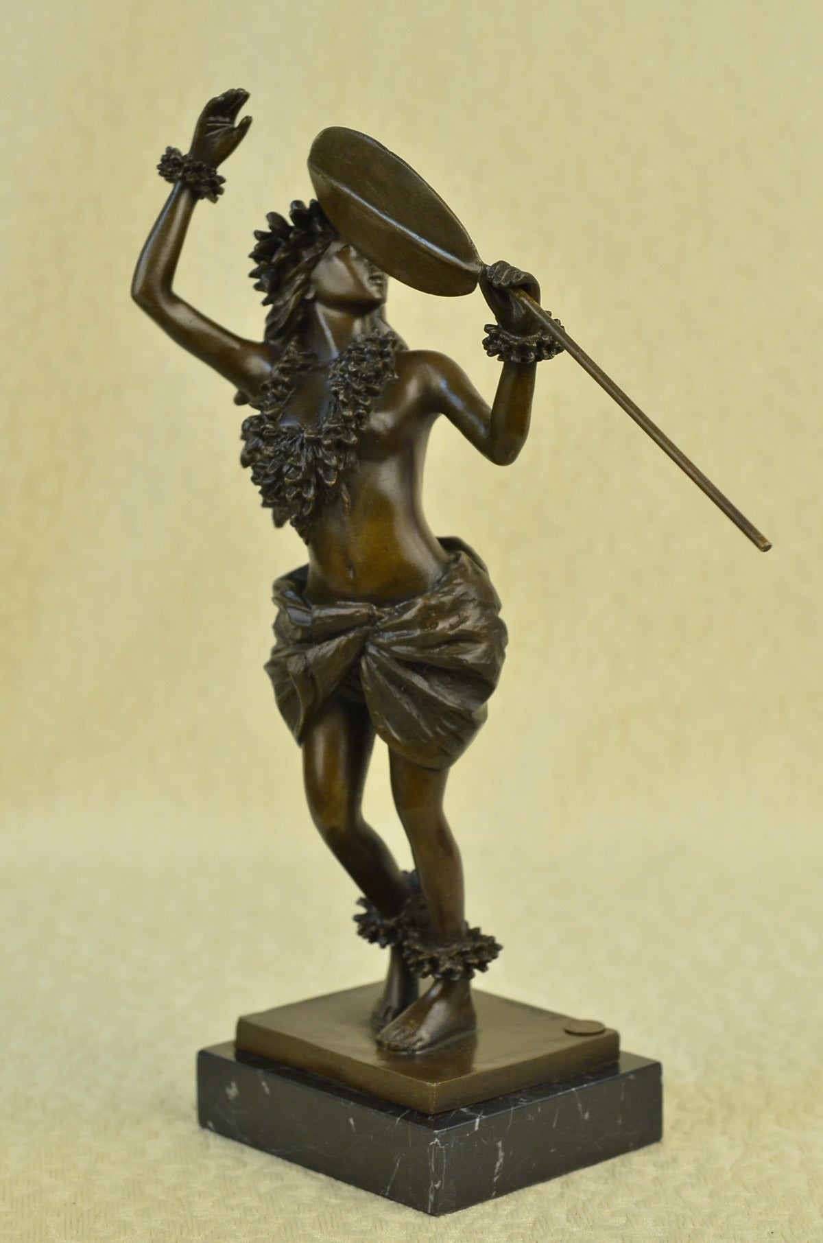 Handcrafted Bronze Sculpture “Hula Wahine” – Nude Semi-Deco Art Marble Statue | Limited-Time Sale