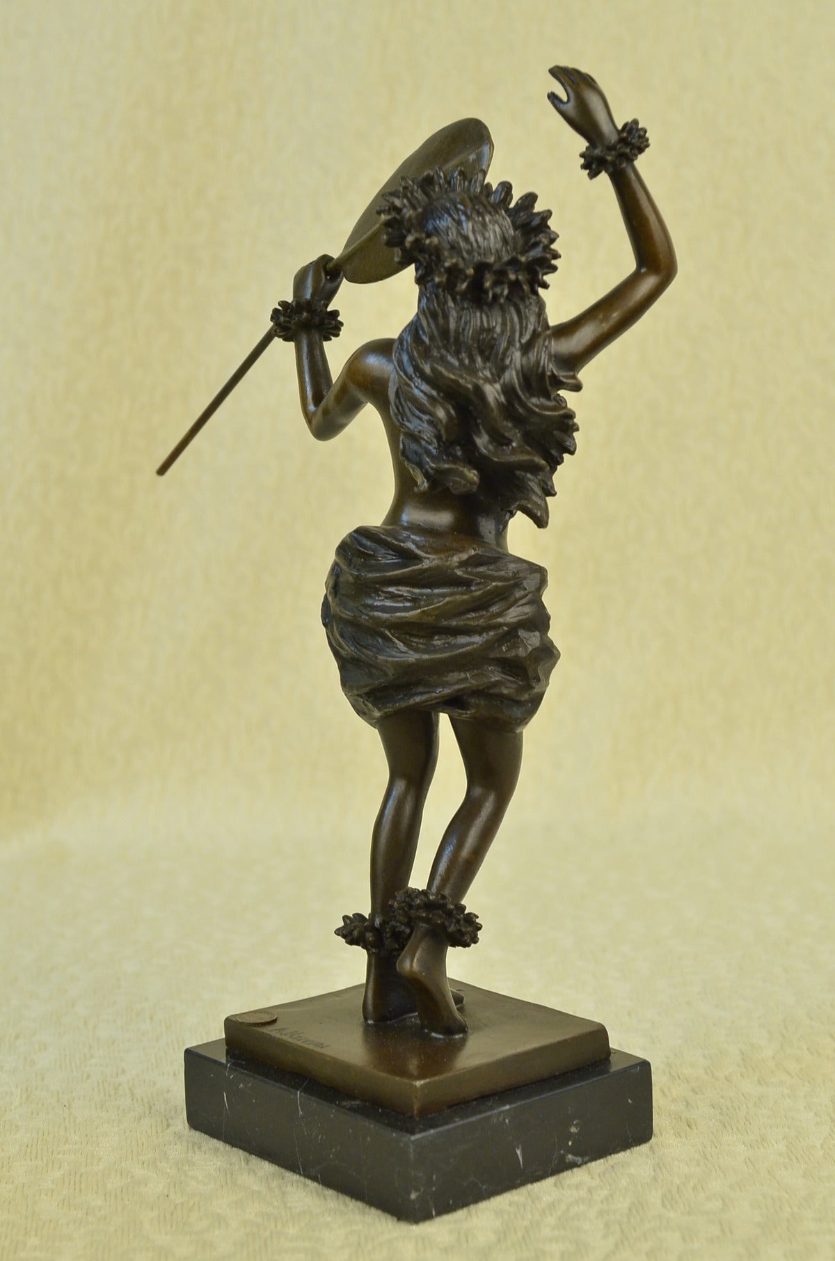 Handcrafted Bronze Sculpture “Hula Wahine” – Nude Semi-Deco Art Marble Statue | Limited-Time Sale