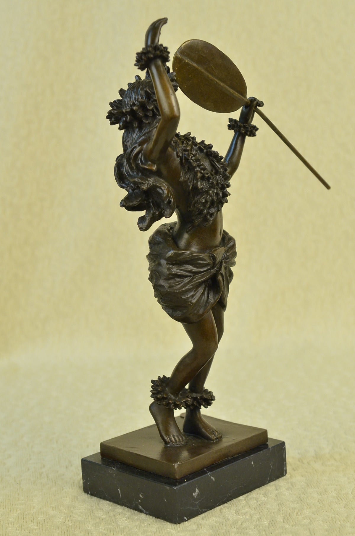 Handcrafted Bronze Sculpture “Hula Wahine” – Nude Semi-Deco Art Marble Statue | Limited-Time Sale