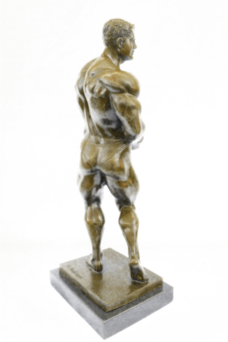 Buy Bronze Male Bodybuilder Sculpture – Nude Fitness Figurine
