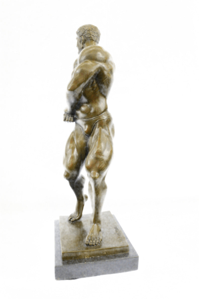 Buy Bronze Male Bodybuilder Sculpture – Nude Fitness Figurine