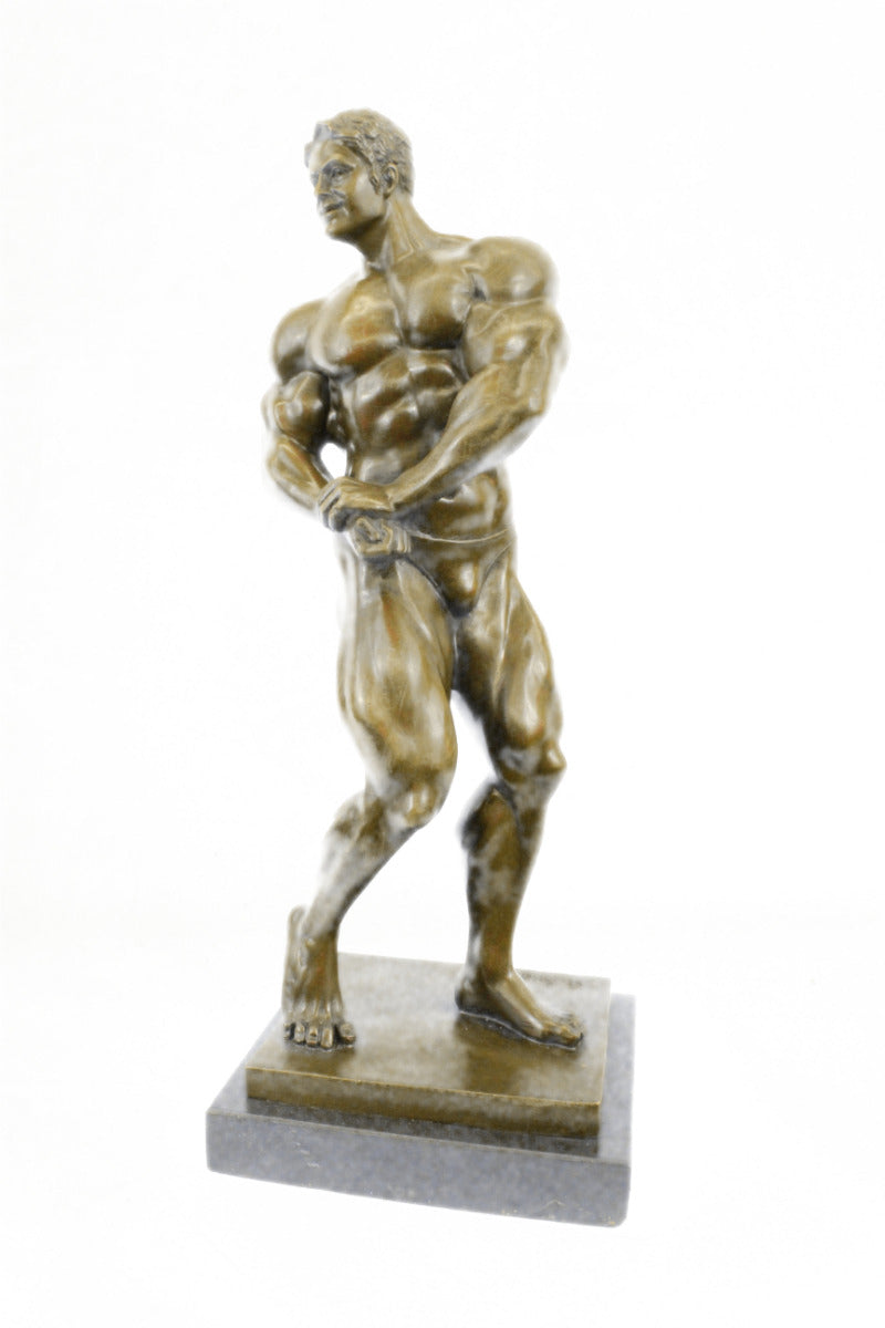 Buy Bronze Male Bodybuilder Sculpture – Nude Fitness Figurine