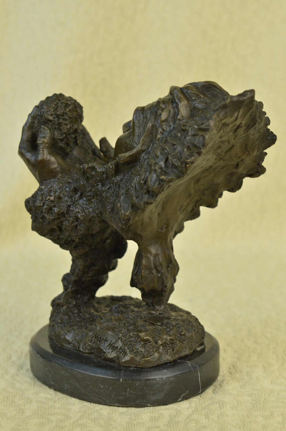 Mark Hopkins Indian Magic Bronze Sculpture Marble Base Figurine Figure Statue