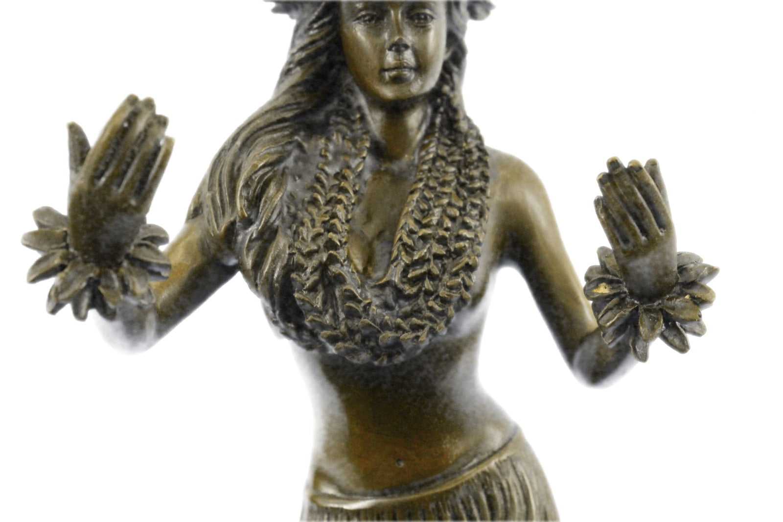Buy Hawaiian Girl Art Deco Bronze Sculpture by Milo – A Stunning Hula Dancer Figurine Inspired by Island Grace