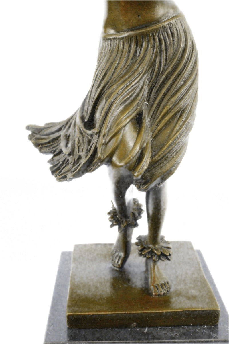 Buy Hawaiian Girl Art Deco Bronze Sculpture by Milo – A Stunning Hula Dancer Figurine Inspired by Island Grace