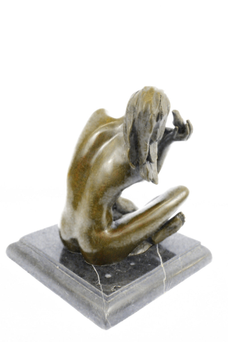Handcrafted bronze sculpture SALE Holding Female Nude Mavchi Original Signed