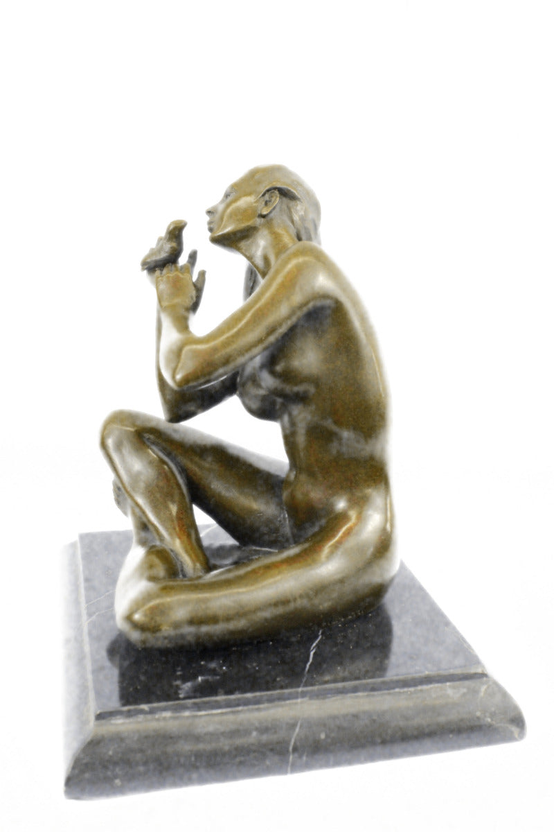Handcrafted bronze sculpture SALE Holding Female Nude Mavchi Original Signed