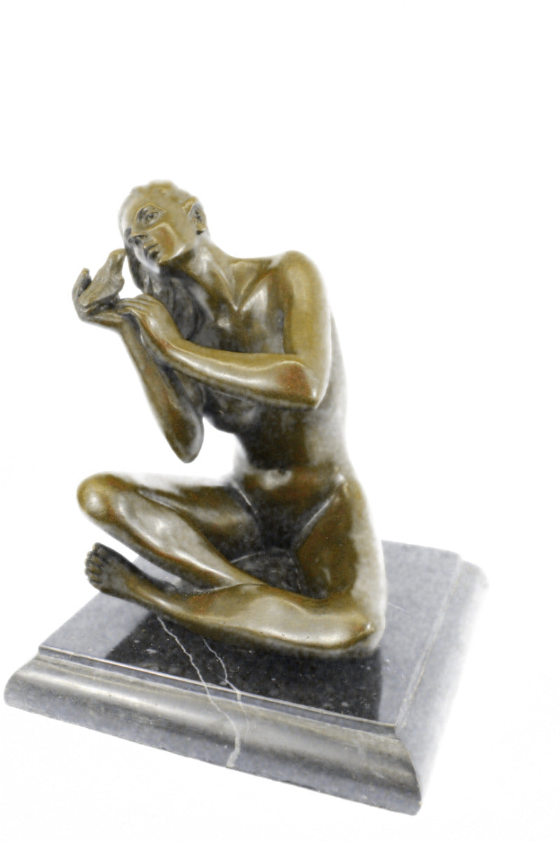 Handcrafted bronze sculpture SALE Holding Female Nude Mavchi Original Signed