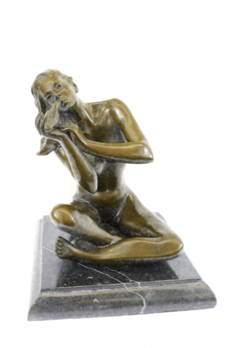 Handcrafted bronze sculpture SALE Holding Female Nude Mavchi Original Signed