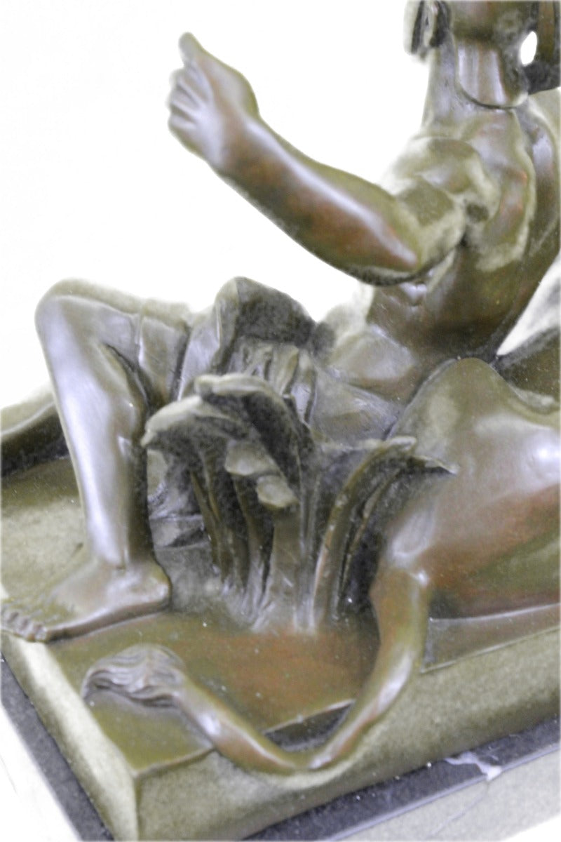 Handcrafted bronze sculpture SALE Next Laying Warrior Roman Cast Hot Deco Art