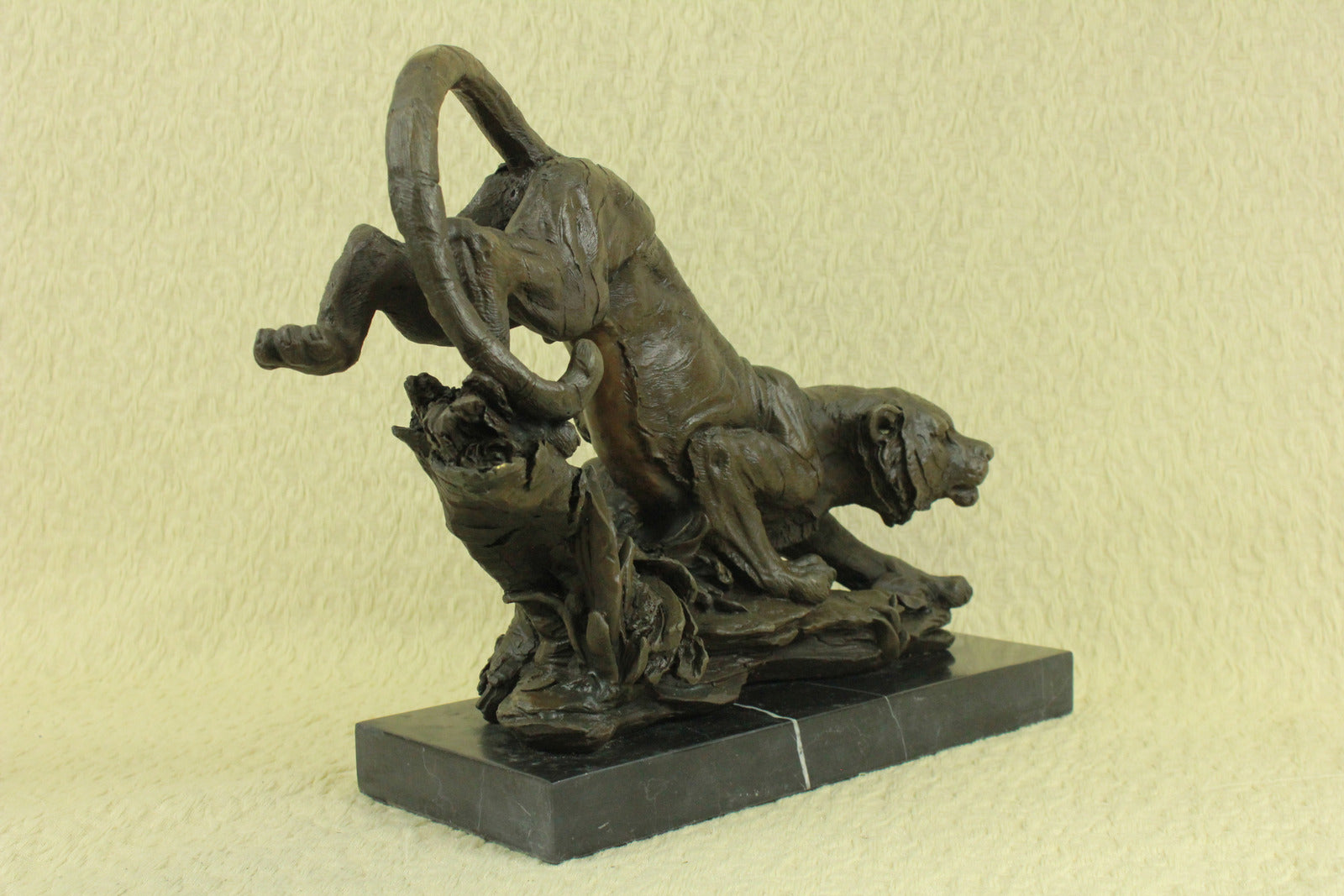 Handcrafted bronze sculpture SALE Tree On Cat African Wild Panther Barye Signed
