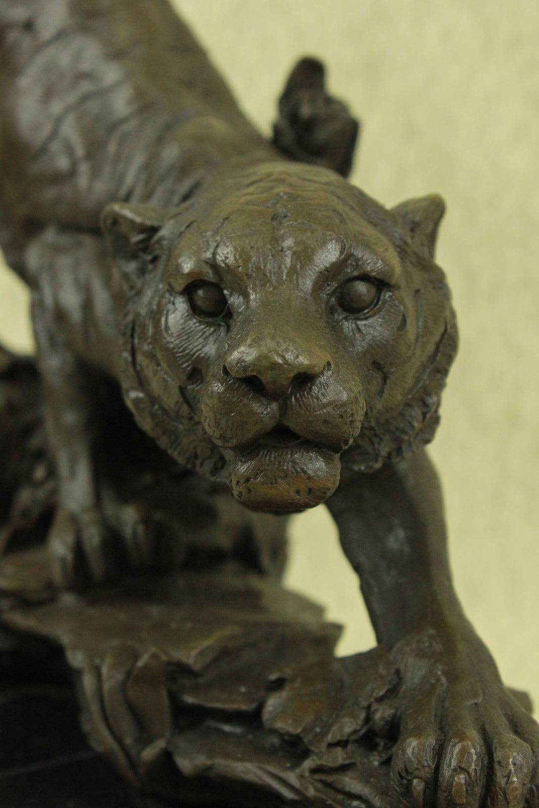 Handcrafted bronze sculpture SALE Tree On Cat African Wild Panther Barye Signed