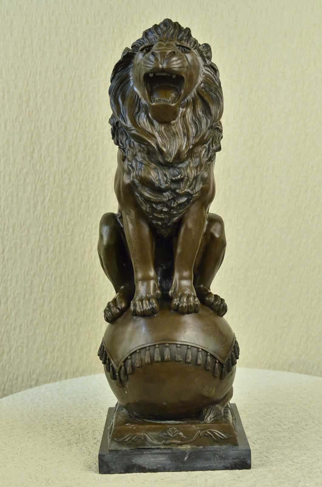 24" China palace Bronze Feng Shui Fu Foo Dog Guardian door Lion Ball Statue SALE