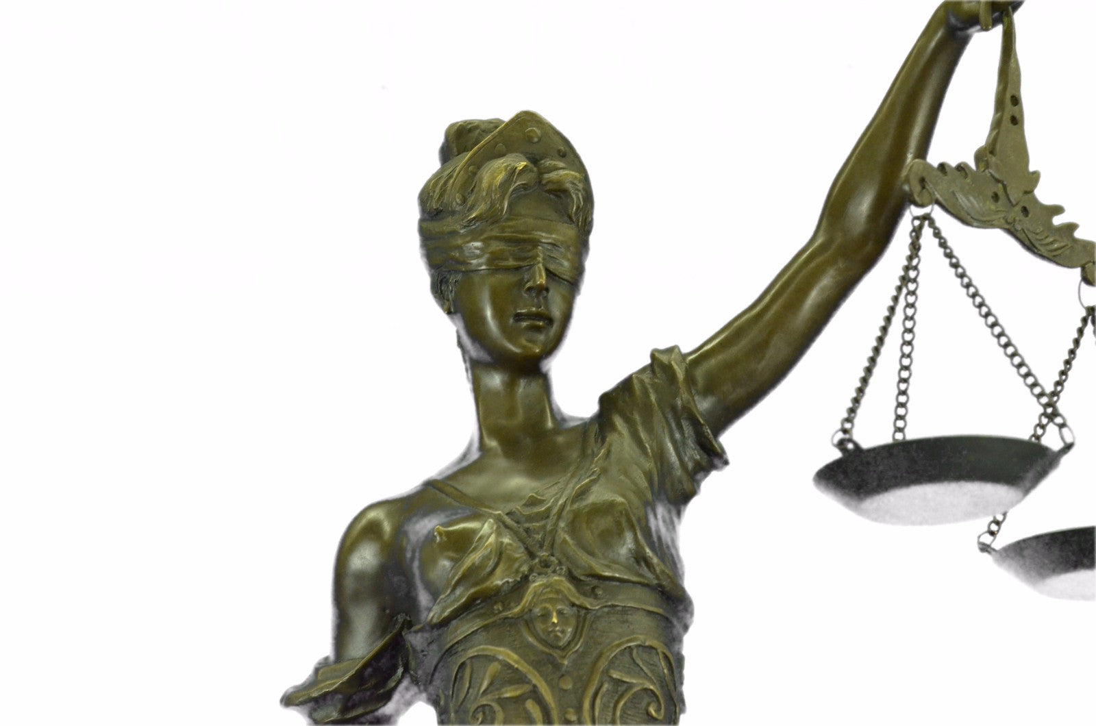 Art Deco Hand Made by Lost Wax Method Blind Jusice Bronze Sculpture Deal