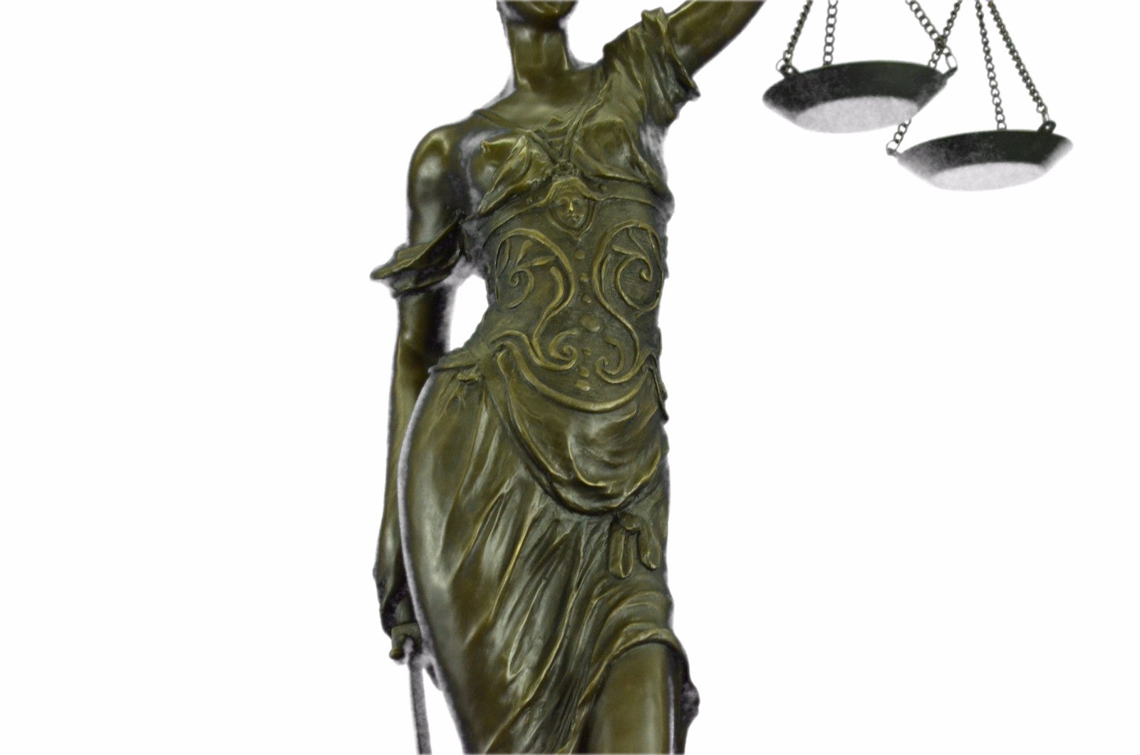 Art Deco Hand Made by Lost Wax Method Blind Jusice Bronze Sculpture Deal