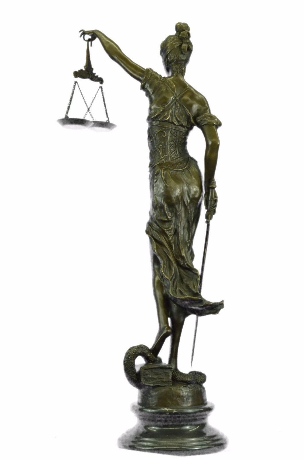 Art Deco Hand Made by Lost Wax Method Blind Jusice Bronze Sculpture Deal