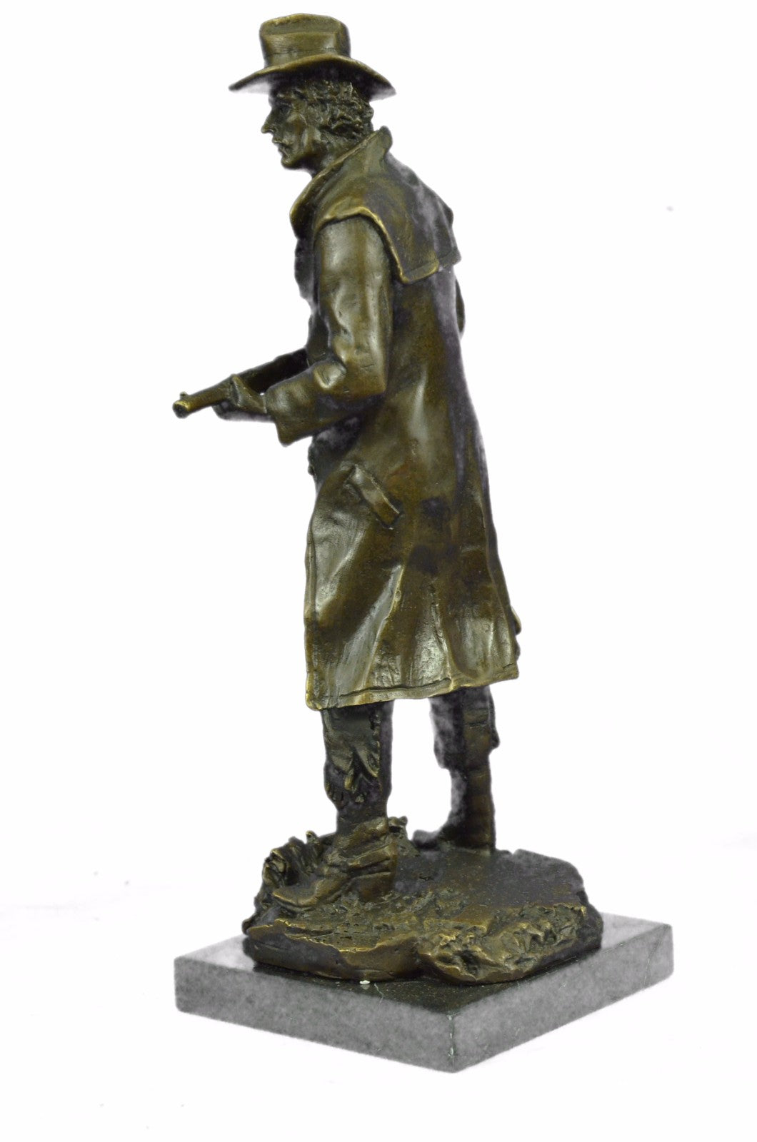 Original Western Art Cowboy Holding Gun Bronze Sculpture Statue Decor Figurine