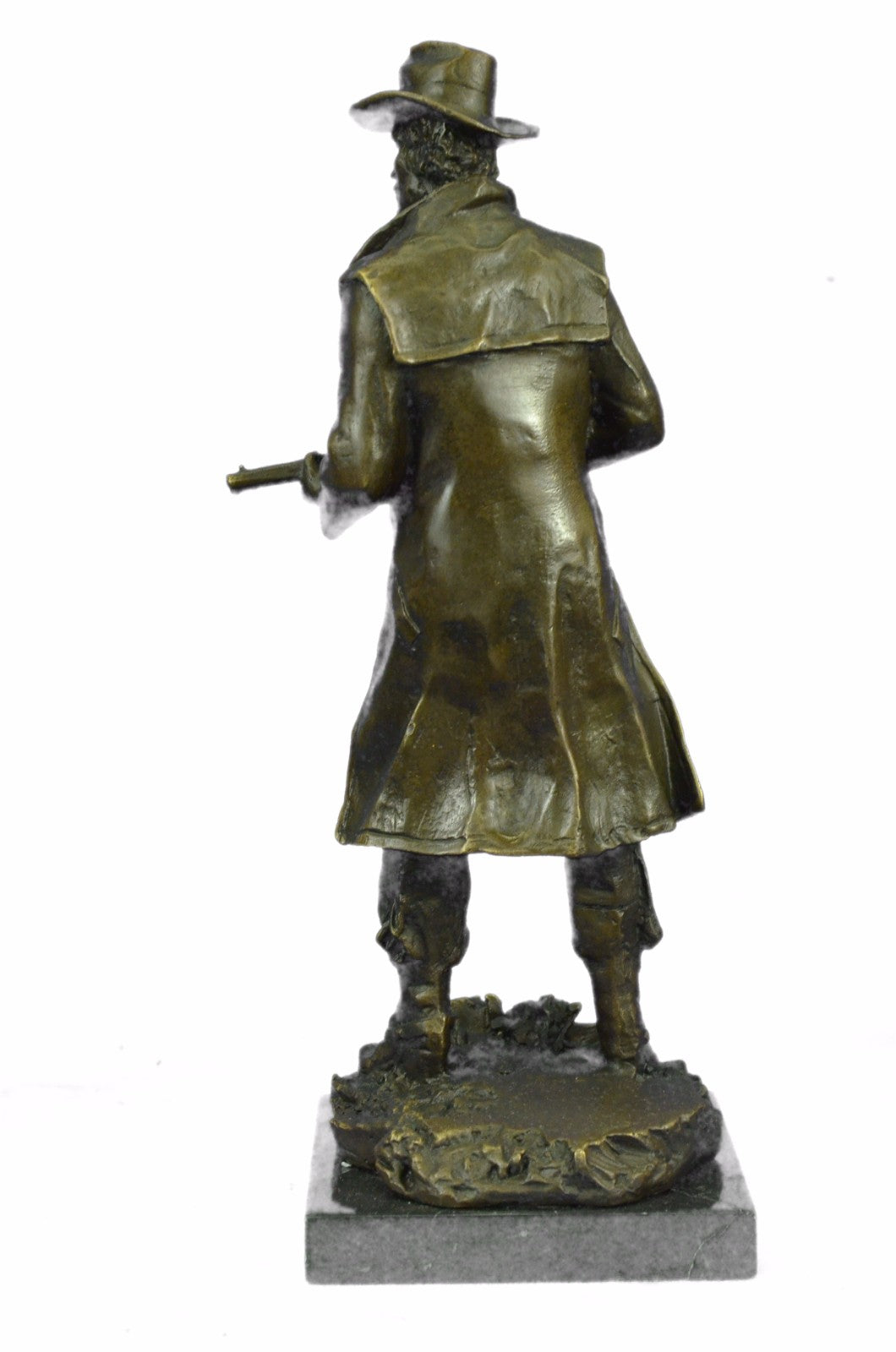 Original Western Art Cowboy Holding Gun Bronze Sculpture Statue Decor Figurine