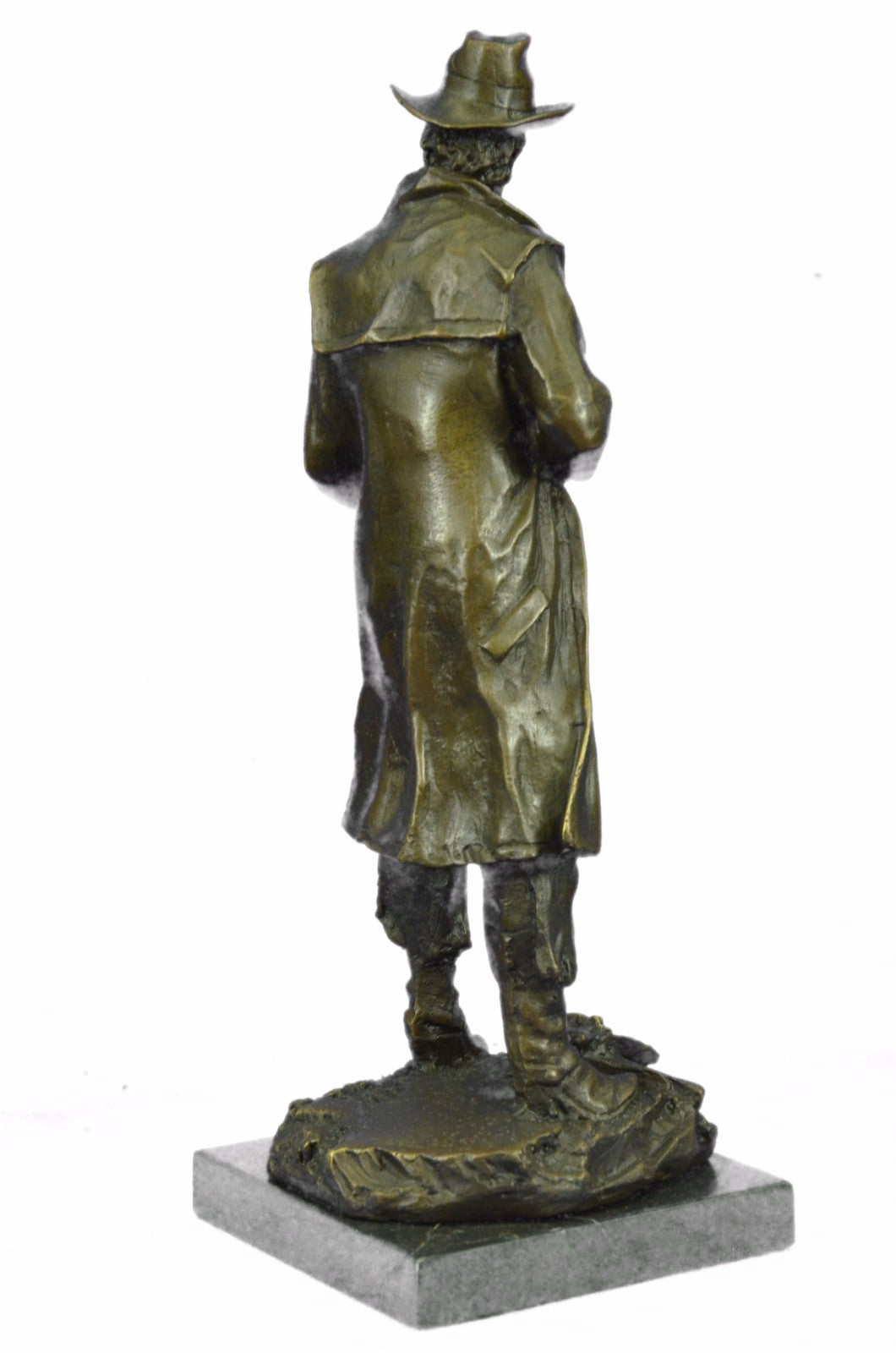 Original Western Art Cowboy Holding Gun Bronze Sculpture Statue Decor Figurine