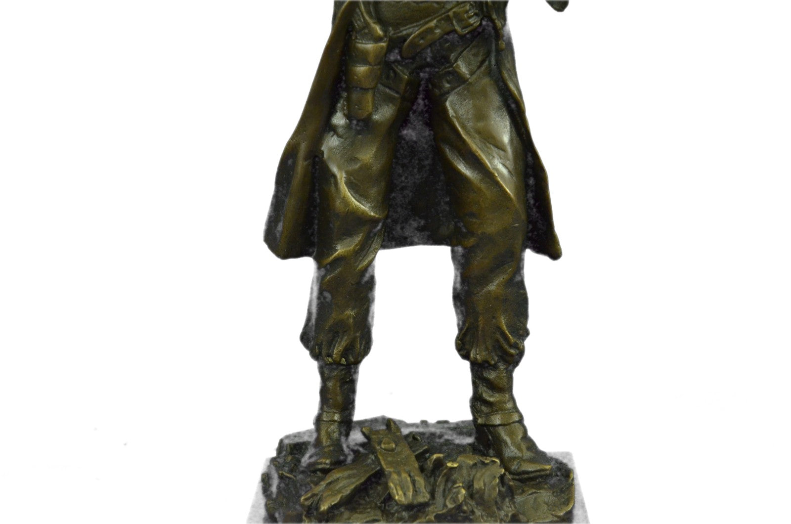 Original Western Art Cowboy Holding Gun Bronze Sculpture Statue Decor Figurine