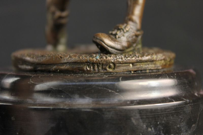 Vtg Style Woman Lady LPGA Golfer Club Bag Bronze Marble Statue Tournament Trophy