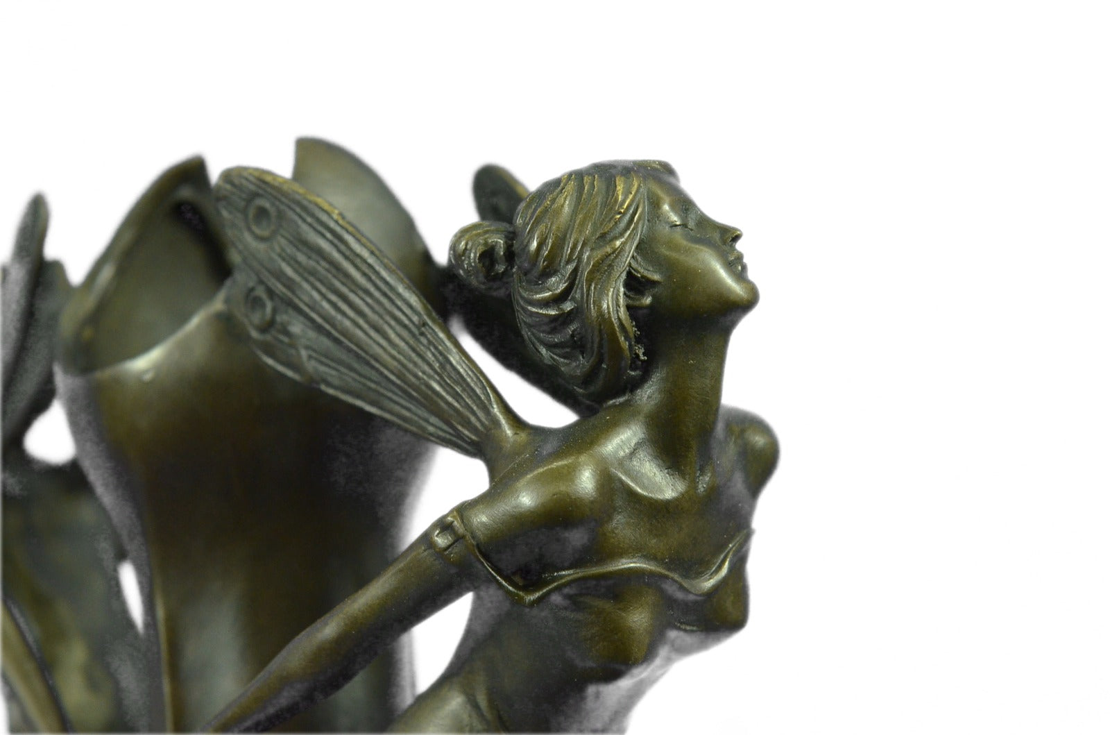 Two Fairy Angel Bronze Vase Figural Sculpture by Moreau Hot Cast Home Decoration