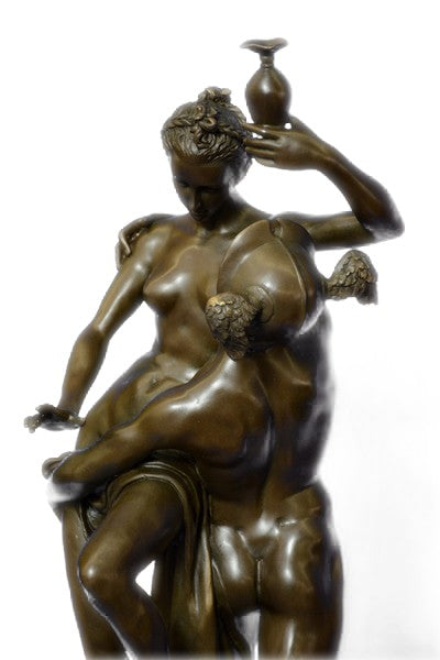 Sculpture depicts a very rare scene: Mercury (Hermes) conveying Pandora Bronze