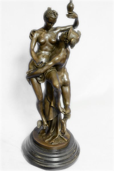 Sculpture depicts a very rare scene: Mercury (Hermes) conveying Pandora Bronze