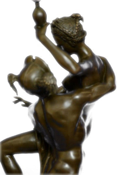 Sculpture depicts a very rare scene: Mercury (Hermes) conveying Pandora Bronze