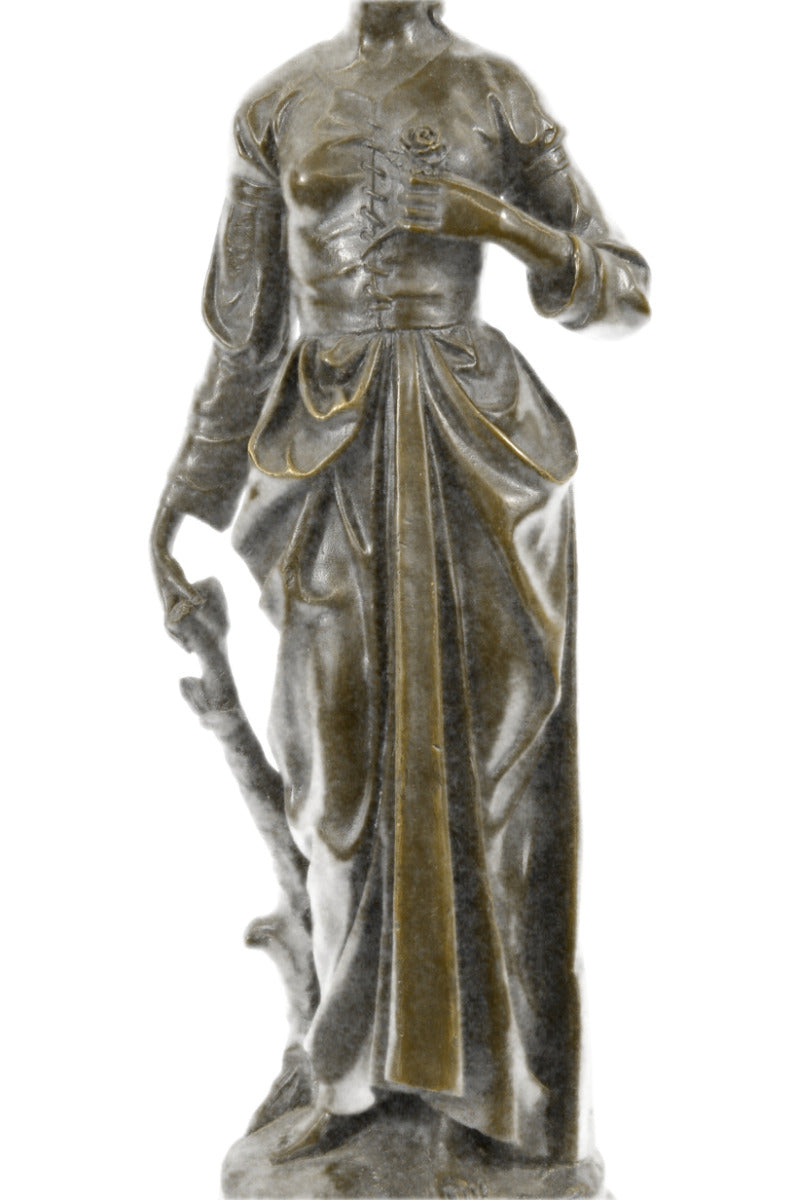 Young Girl Stands In Garden Handcrafted Bronze Sculpture Figure Hot Cast Art T