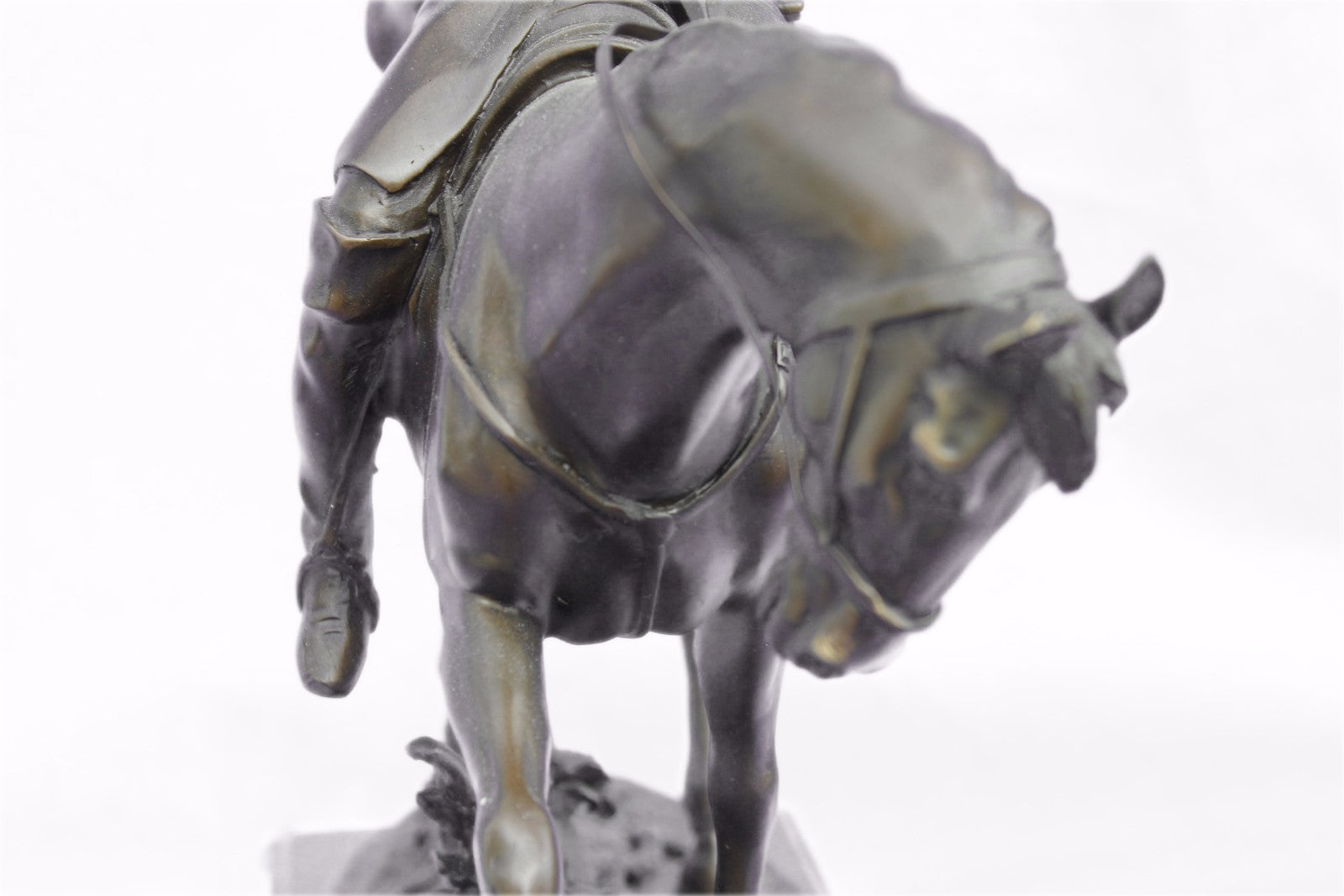 Bronze Sculpture Museum Quality Artwork Hunter with Faithful Horse Statue Gift