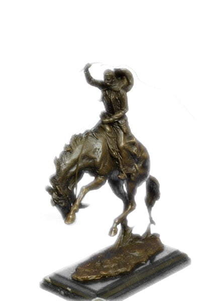 Vintage Classic Frederic Remington "BRONCO BUSTER" 16" BRONZE SCULPTURE Figurine