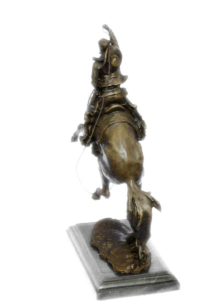 Vintage Classic Frederic Remington "BRONCO BUSTER" 16" BRONZE SCULPTURE Figurine