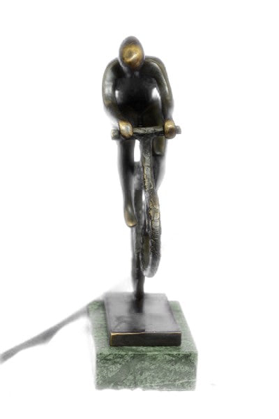 DESIGN CYCLIST SCULPTURE "RACER" decoration figure Racing bike bronze from Europ
