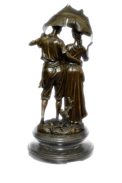 VERY RARE HOT CAST BRONZE, FARMER & His Wife SCULPTURE HOME OFFICE DECORATION