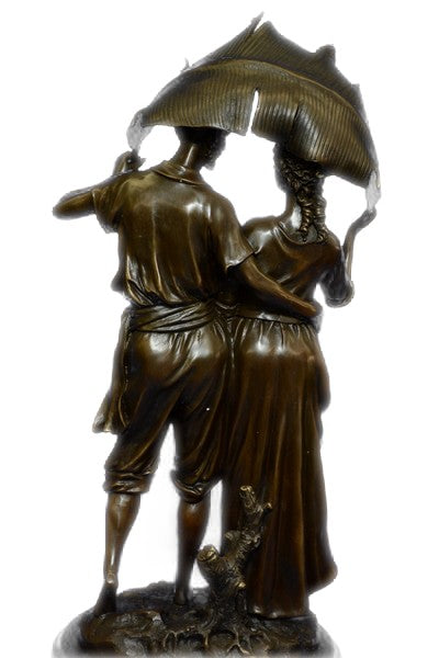 VERY RARE HOT CAST BRONZE, FARMER & His Wife SCULPTURE HOME OFFICE DECORATION