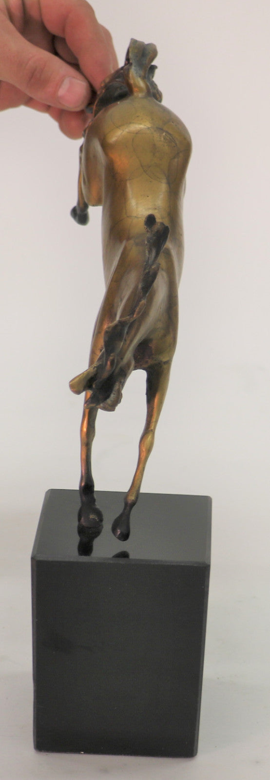 Original Milo Portuguese Artist Rearing Wild Stallion Horse Bronze Statue Sale