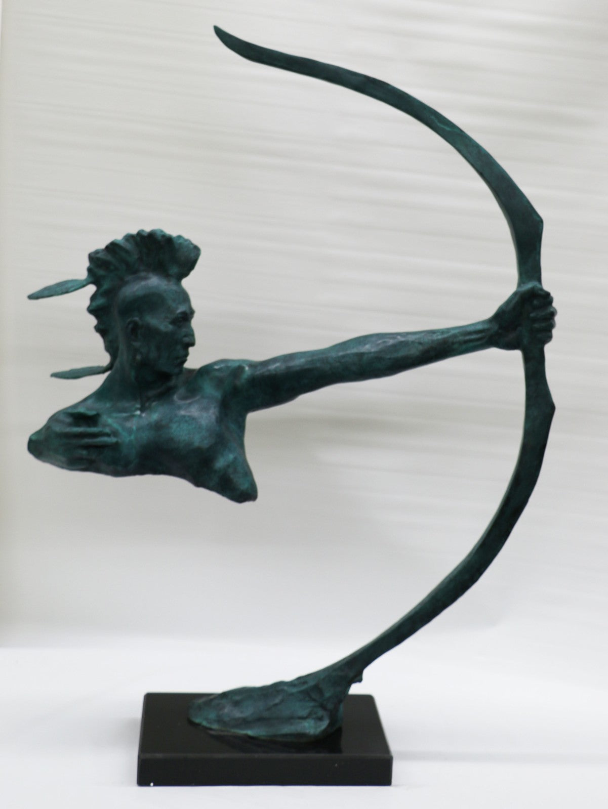 Rare Indian Native American Art Chief Eagle Bust Bronze Marble Statue Sculpture