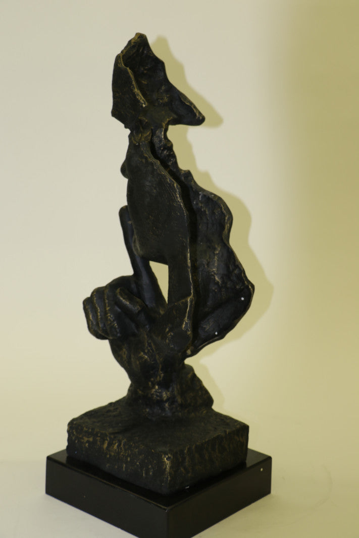 Buy Salvador Dali Modern Art “Silence” Man Bust Figure – Bronze Sculpture Statue for Sale