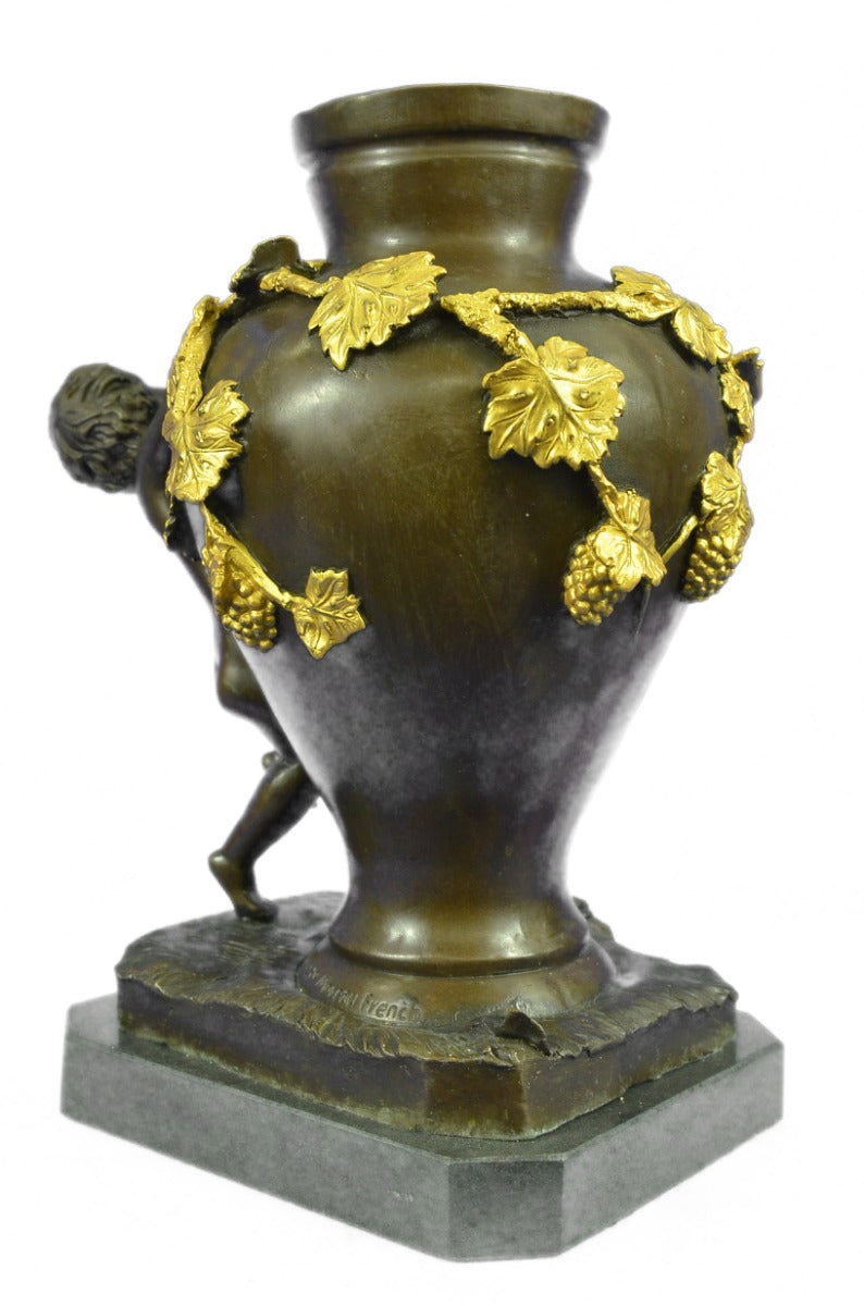 Angel Cherub Vase Bronze Sculpture Statue Flowers Art Figurine Figure Nouveau NR