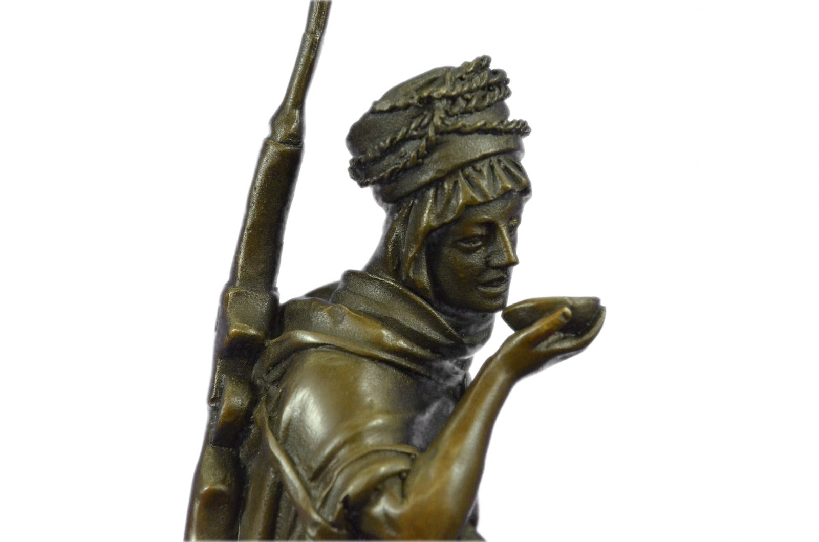 Middle Eastern Scene Bronze Sculpture Arab Man on Horse with Woman Bronze Statue
