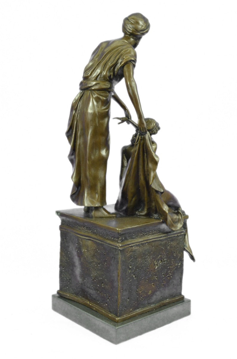 Art Deco Hot Cast Nude Female with Her Slave Master by Kauba Bronze Sculpture
