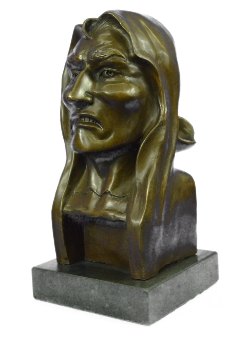 Rare Native American Warrior by Remington Bronze Sculpture Statue Home Decor Art