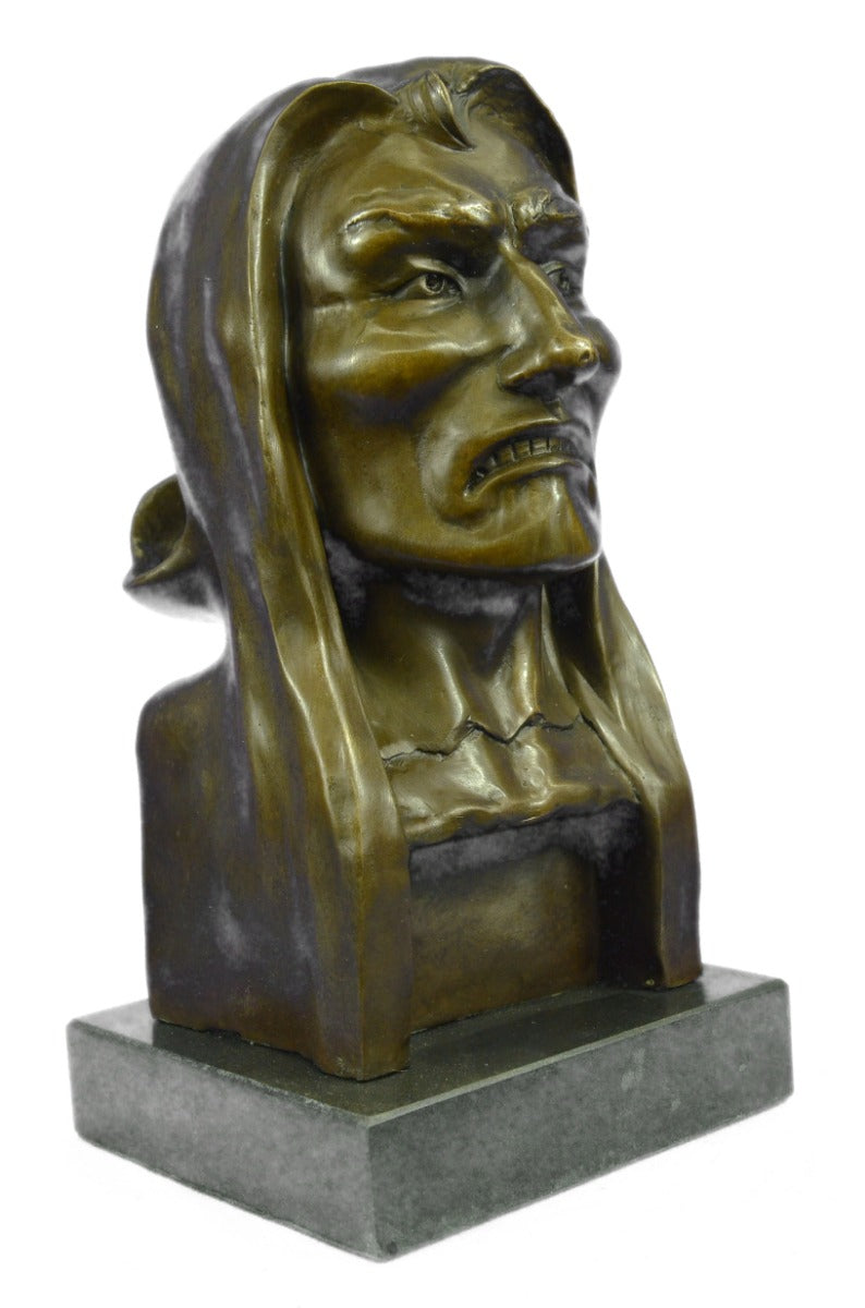 Rare Native American Warrior by Remington Bronze Sculpture Statue Home Decor Art