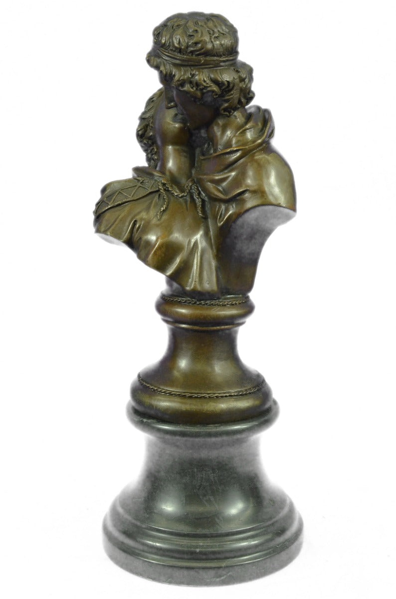 Romantic First Kiss Anniversary Bronze Sculpture Marble Base Statue Figure Decor